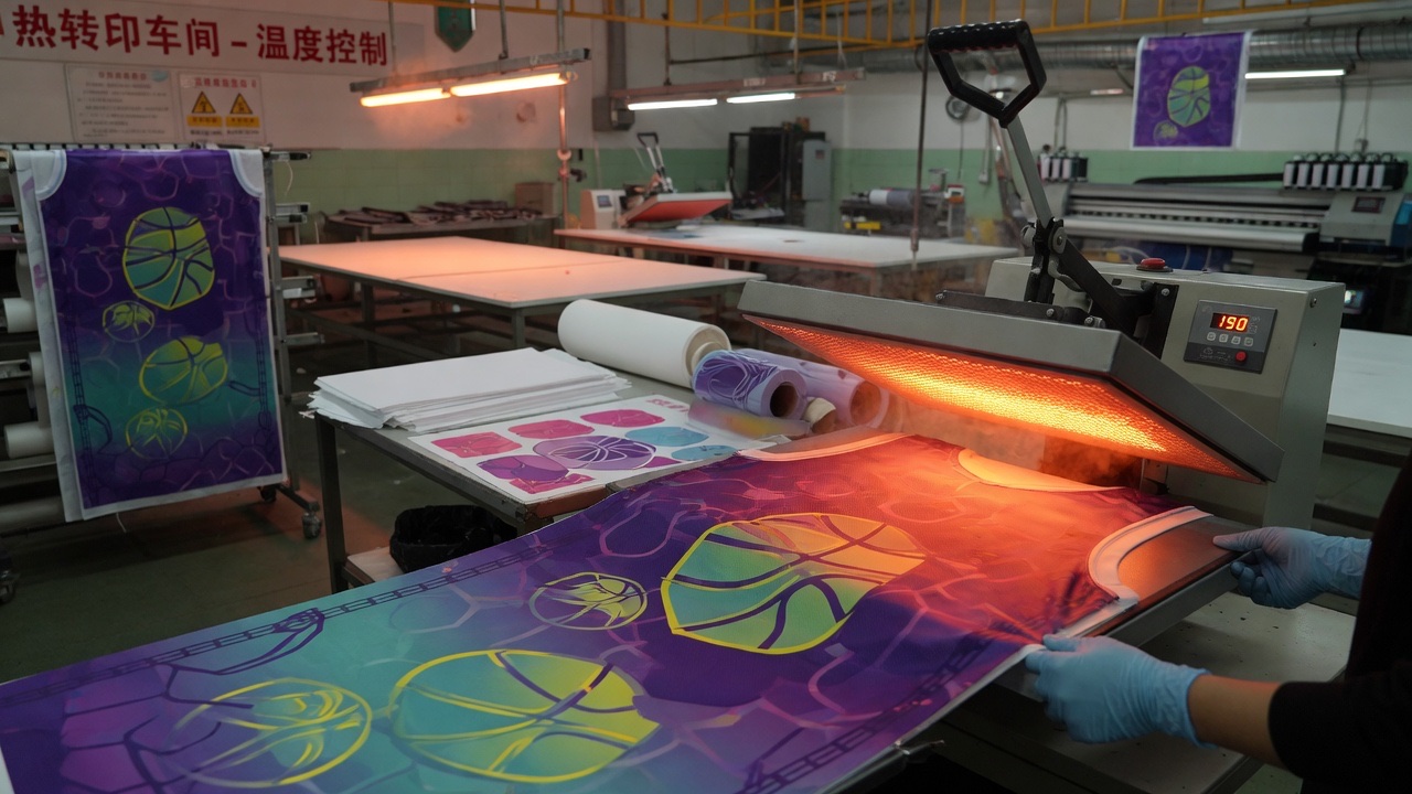 Sublimation heat press in the workshop